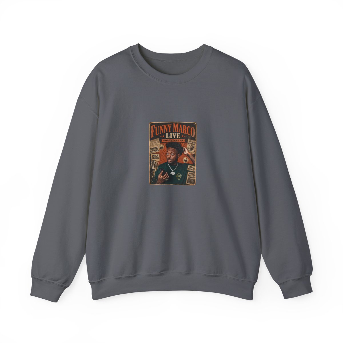 Funny Marco "Funny Marco Live" Crewneck - alternate angle 5, merchandise