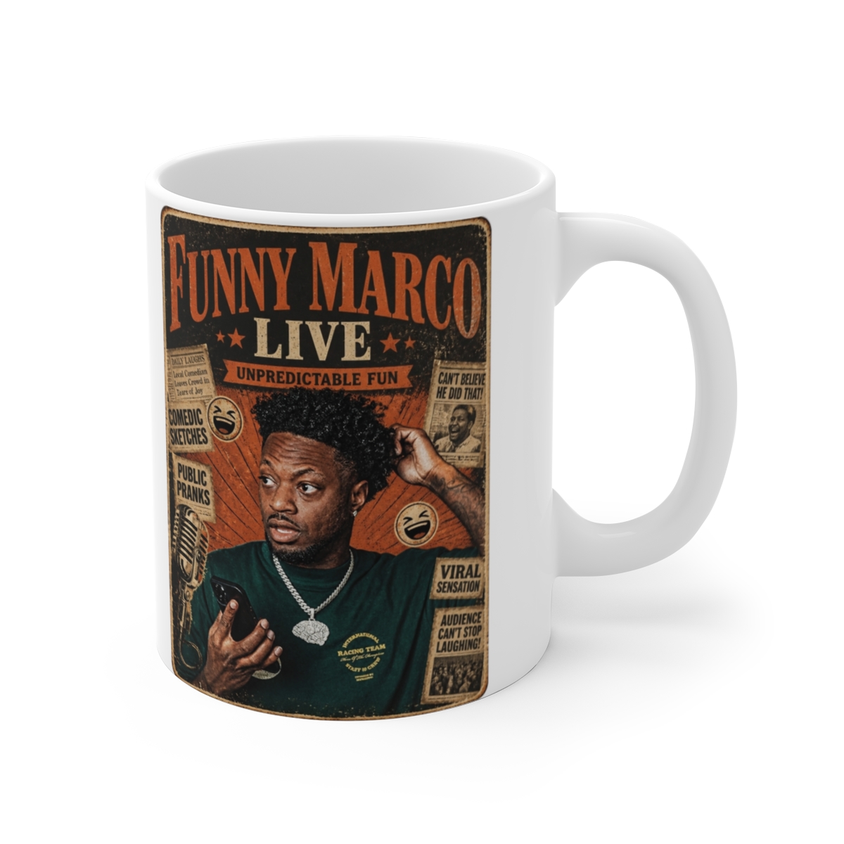 Funny Marco "Funny Marco Live" White Mug
